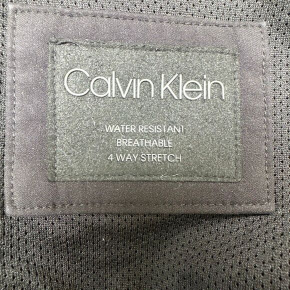 Calvin Klein Jacket Mens Soft Shell Black Water Resistant Breathable Full Zip - Picture 7 of 12